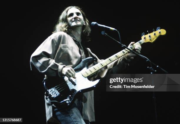 Geddy Lee of Rush performs at San Jose Arena on November 20, 1996 in San Jose, California.