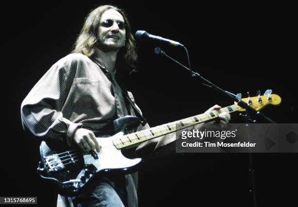 Geddy Lee of Rush performs at San Jose Arena on November 20, 1996 in San Jose, California.