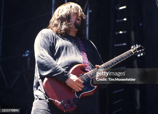 Gary Lee Conner of Screaming Trees performs during Lollapalooza at Spartan Stadium on August 2, 1996 in San Jose, California.