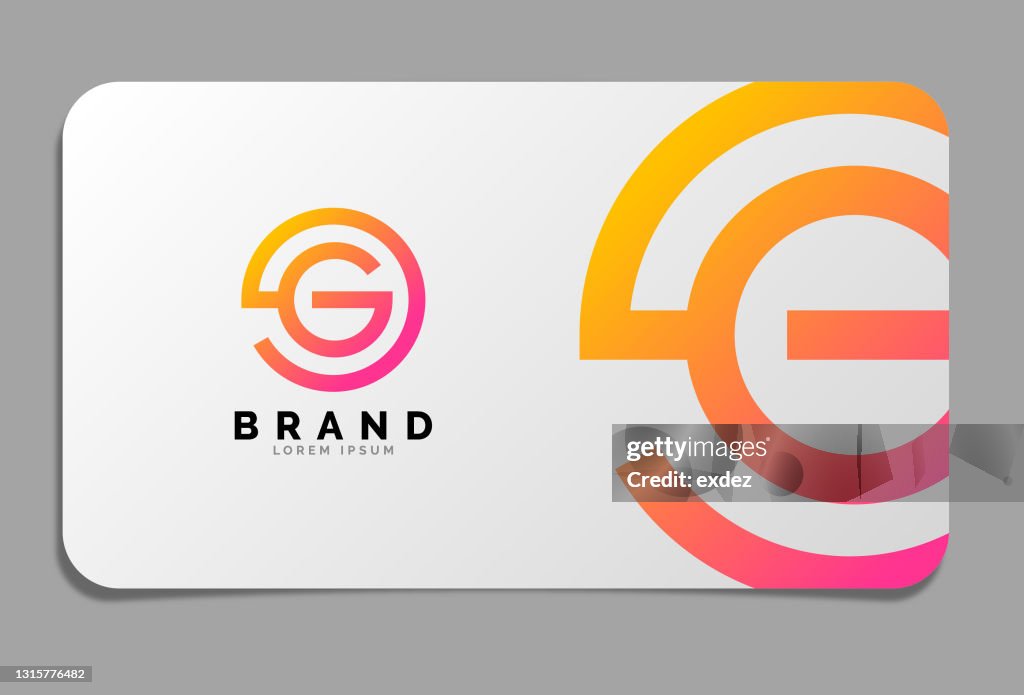 Logotipo de la letra G en la tarjeta de visita