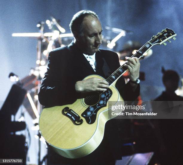 Pete Townshend of The Who performs at San Jose Arena on September 20, 1996 in San Jose, California.