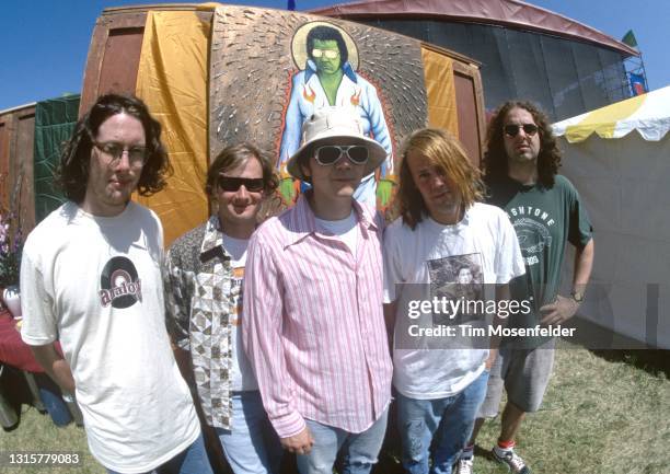 Jeff Tweedy and Wilco pose during Laguna Seca Daze at Laguna Seca Racetrack on May 25, 1996 in Monterey, California.