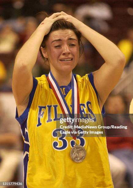 Photo by Krissy Krummenacker 200500692 Marian Catholic's Nina DeCosmo cries after being defeated by Serra Catholic High School in the PIAA A Girls...