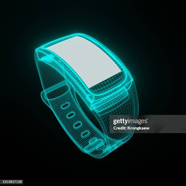 wireframe of smart watch, technology for the future. - exercising stock illustrations photos et images de collection