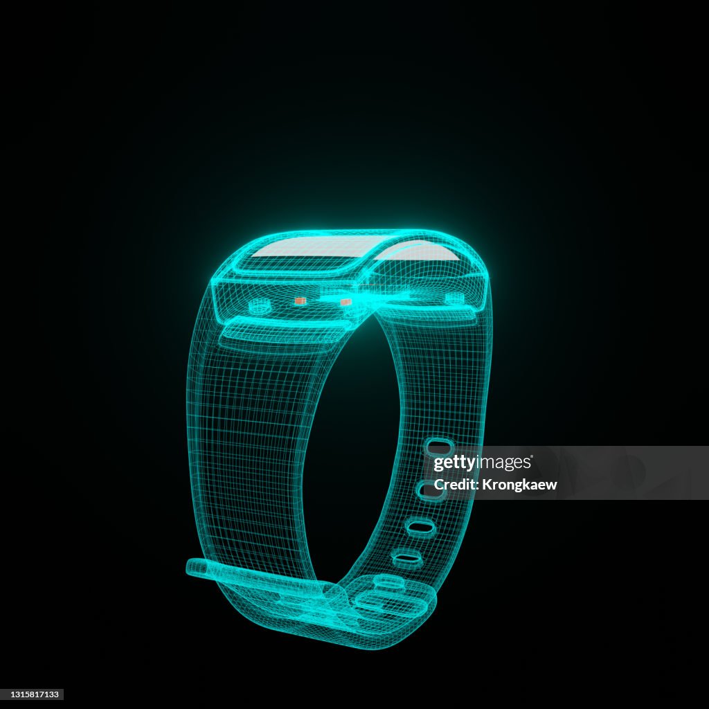 Simple Watch Wireframe Wireframe Of Smart Watch Technology For The Future High-Res Stock Photo ...