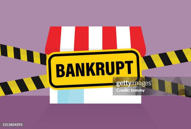 the shop is bankrupt from the economic recession - going out of business stock illustrations