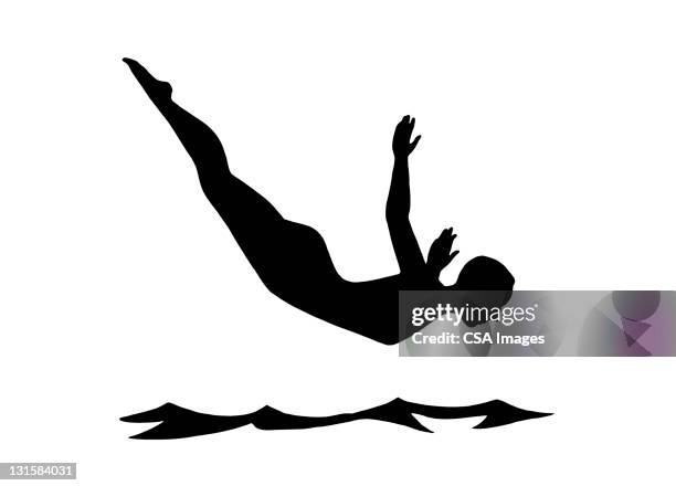 person diving into water - diving into water stock illustrations