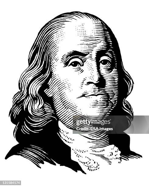 stockillustraties, clipart, cartoons en iconen met benjamin franklin - ben franklin portrait