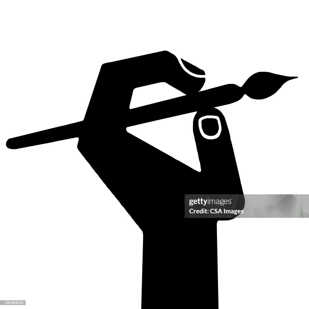 Hand Holding Paintbrush