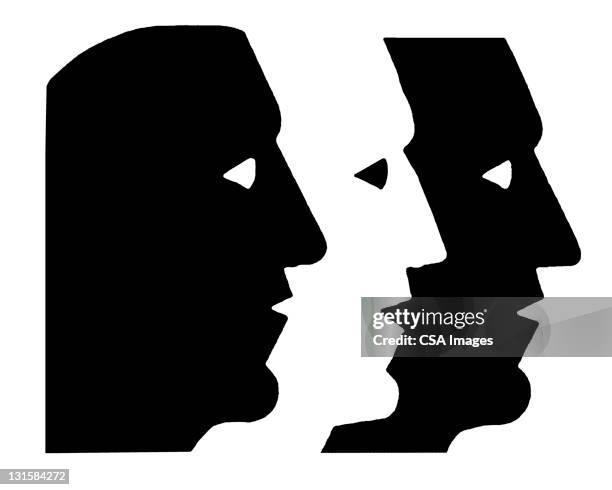 ilustrações de stock, clip art, desenhos animados e ícones de three male silhouette - three people