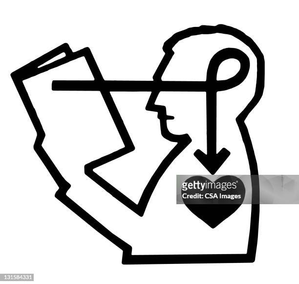 man reading - learning objectives icon stock illustrations