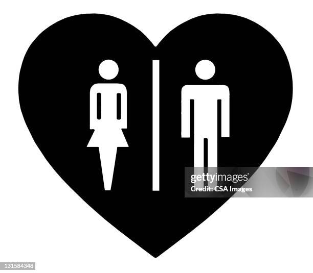 man and woman heart - men and women icon stock illustrations