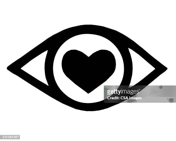 heart eye - eye icon stock-grafiken, -clipart, -cartoons und -symbole