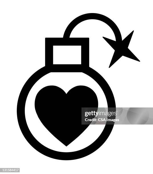 heart bomb - bomb icon stock-grafiken, -clipart, -cartoons und -symbole