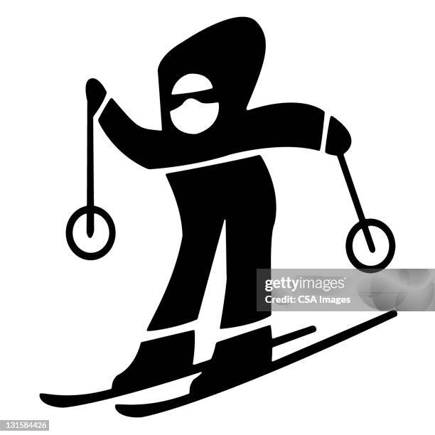 person downhill skier - ski stock illustrations