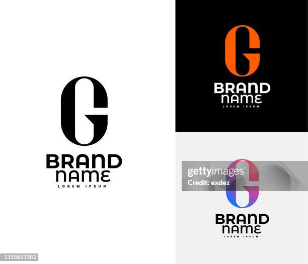 g logo set - g logo stock illustrations