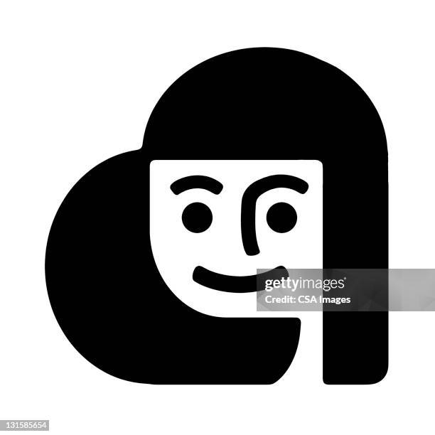 woman in heart - human face logo stock illustrations