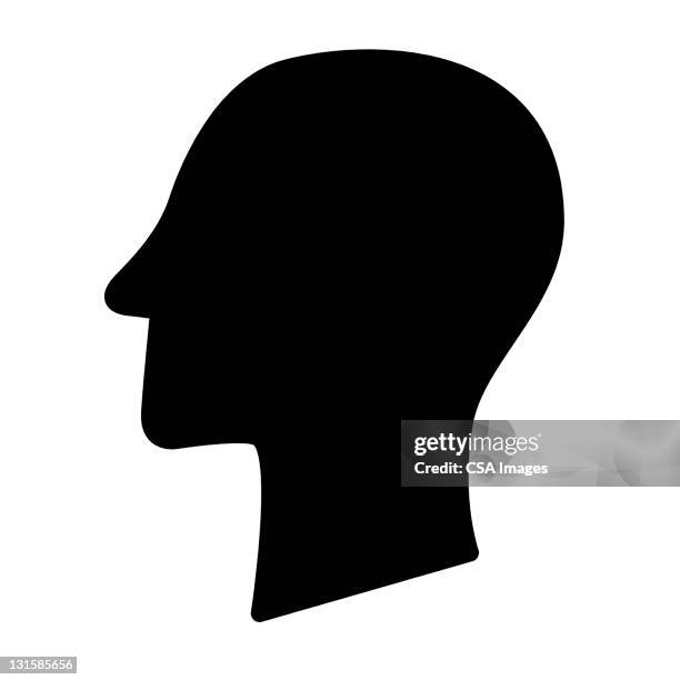 silhouette of man's head - human face stock illustrations