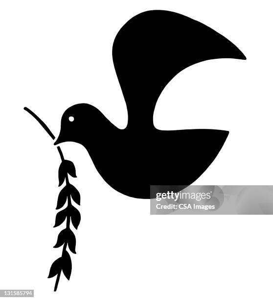 dove and olive branch - dove stock illustrations