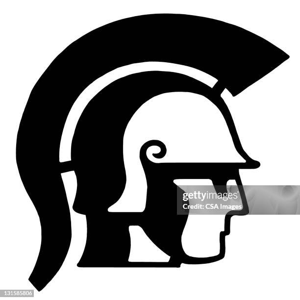 trojan soldier - armed forces logo stock illustrations