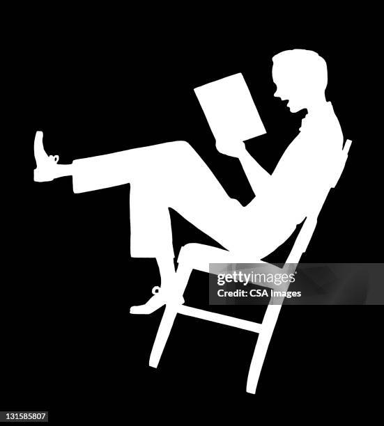 silhouette of man reading - high school class stock illustrations