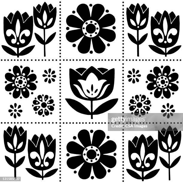 various flower pattern - spring background vertical stock illustrations