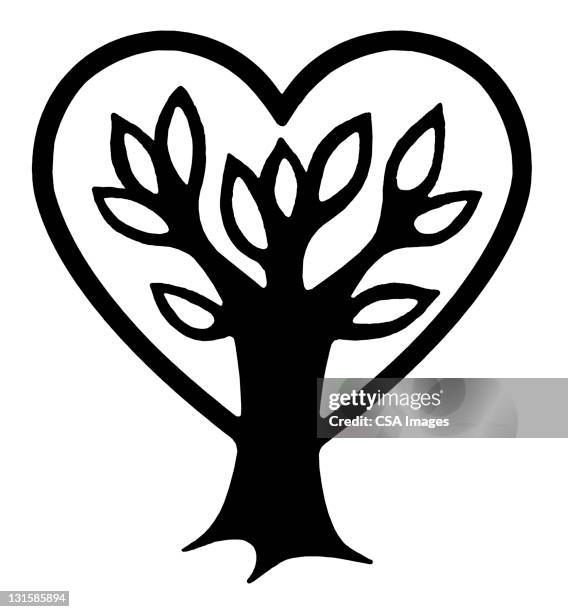 heart tree - family tree stock-grafiken, -clipart, -cartoons und -symbole