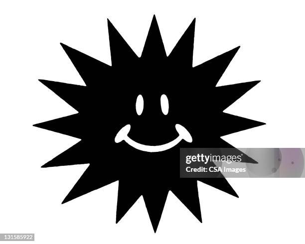 smiling sun - positive emotion stock illustrations