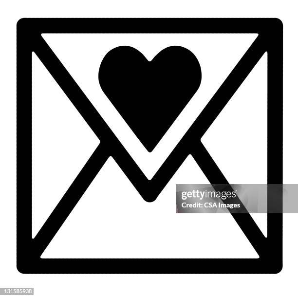 heart on envelope - valentine card stock illustrations