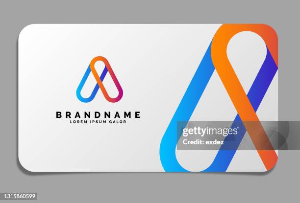 buchstabe a logo auf visitenkarte - buchstabe a stock-grafiken, -clipart, -cartoons und -symbole