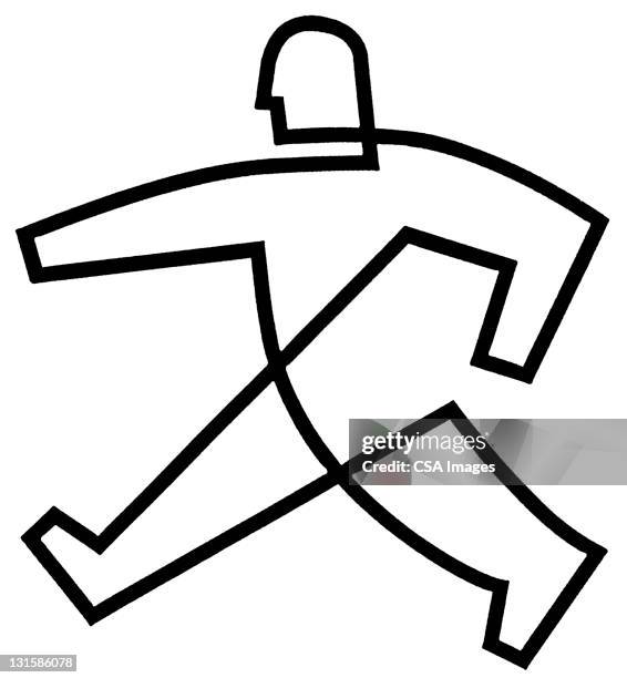 man walking - outline stock illustrations