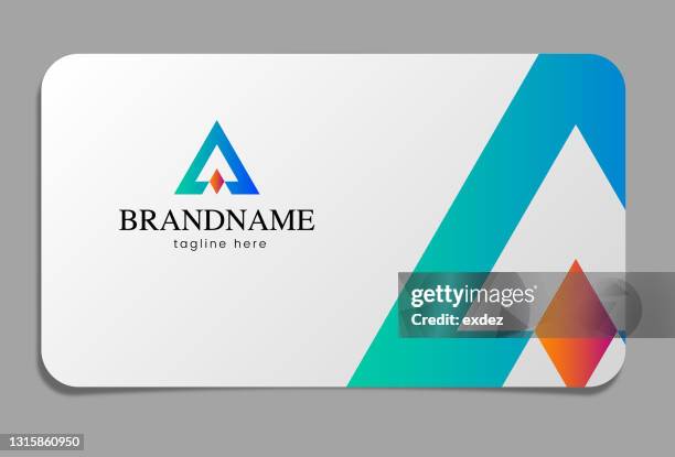 letter a logo on business card - lettre a stock illustrations