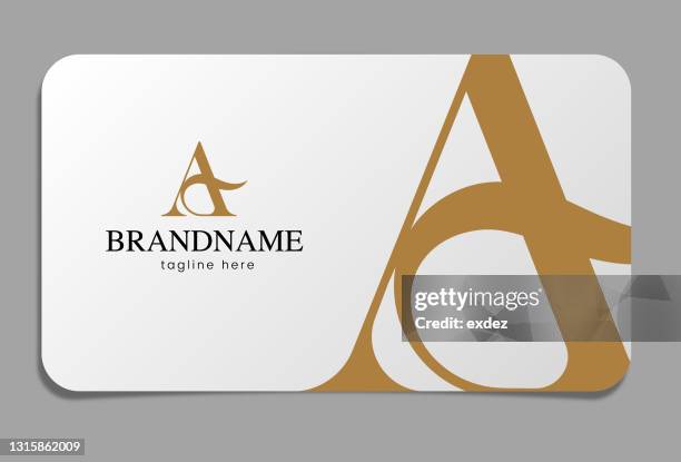 buchstabe a logo auf visitenkarte - monogramm stock-grafiken, -clipart, -cartoons und -symbole