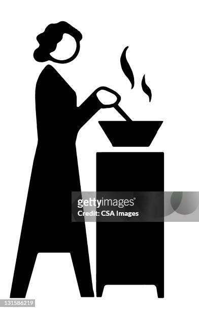 woman cooking - chef logo stock illustrations