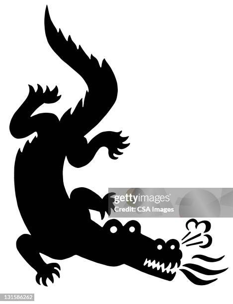 ilustrações de stock, clip art, desenhos animados e ícones de dragon - crocodilo