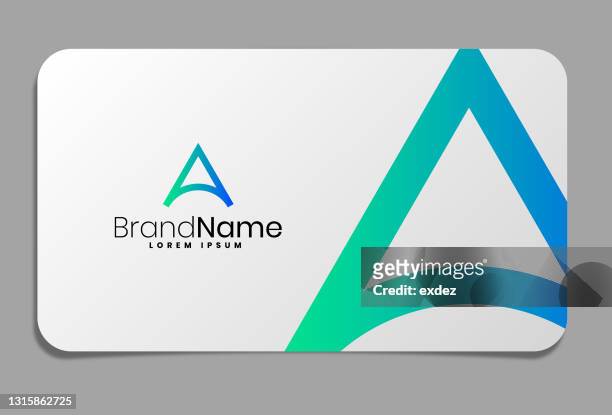 letter a logo on business card - letter a logo stock illustrations
