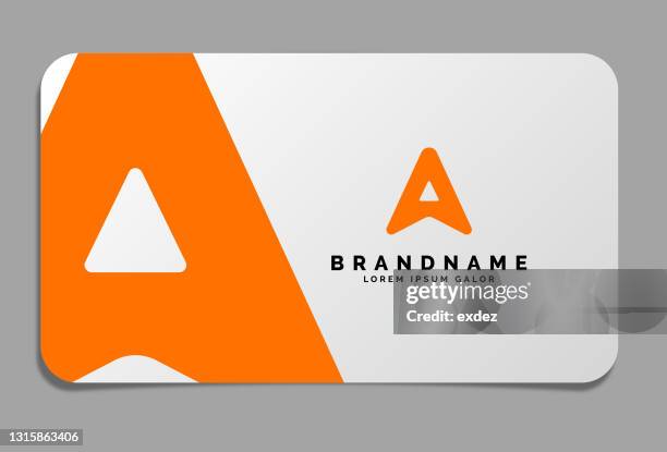 letter a logo on business card - lettre a stock illustrations