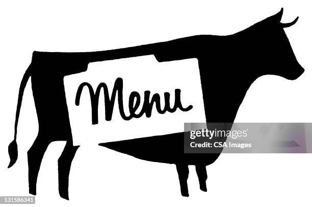 bull menu - restaurant logo stock illustrations