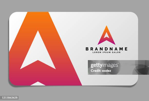 buchstabe a logo auf visitenkarte - buchstabe a stock-grafiken, -clipart, -cartoons und -symbole