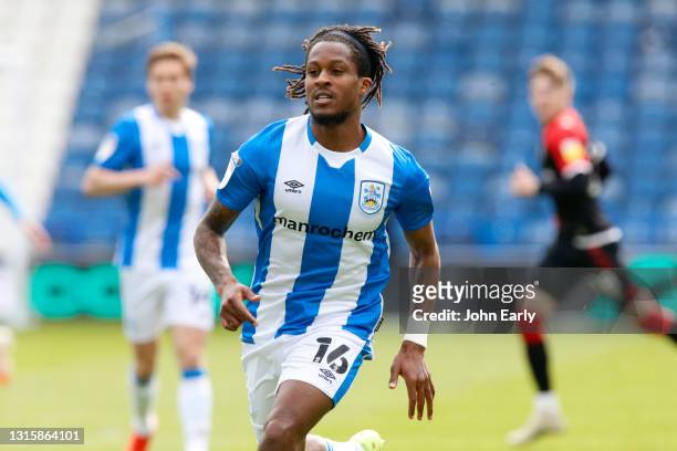 Rolando Aarons of Huddersfield Town during the Sky Bet Championship match between Huddersfield Town and Coventry City at John Smith's Stadium on May...