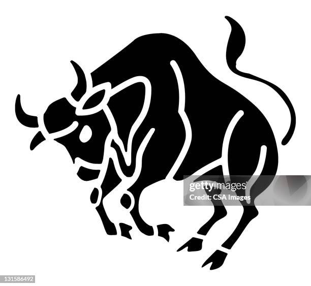 illustrazioni stock, clip art, cartoni animati e icone di tendenza di bull - toro segno zodiacale