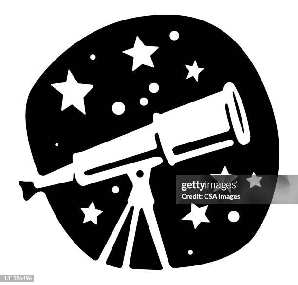 telescope and stars - telescope stock illustrations