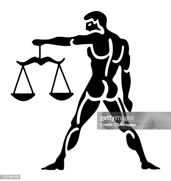 man holding scale - law logo stock illustrations