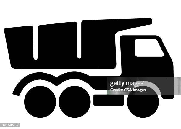 dump truck - construction truck logo stock illustrations