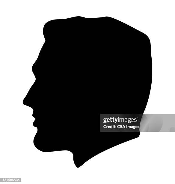 man silhouette - portrait side view stock illustrations