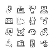 Communication smart technologies icons
