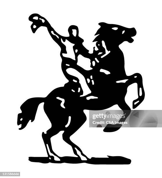 cowboy on horse - american culture stock illustrations