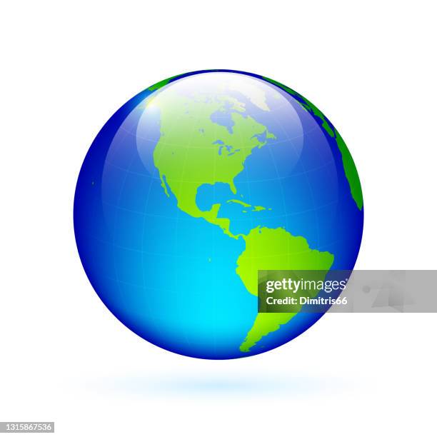 earth globe on white background focusing on the americas. - 3d canada map vector stock illustrations