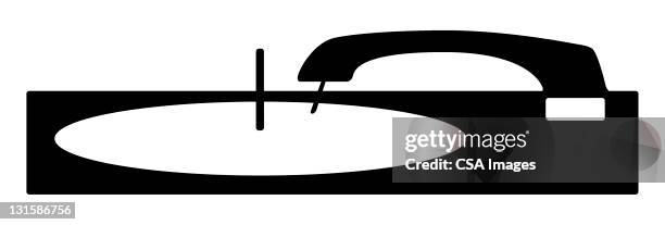 record player - turntable needle stock illustrations