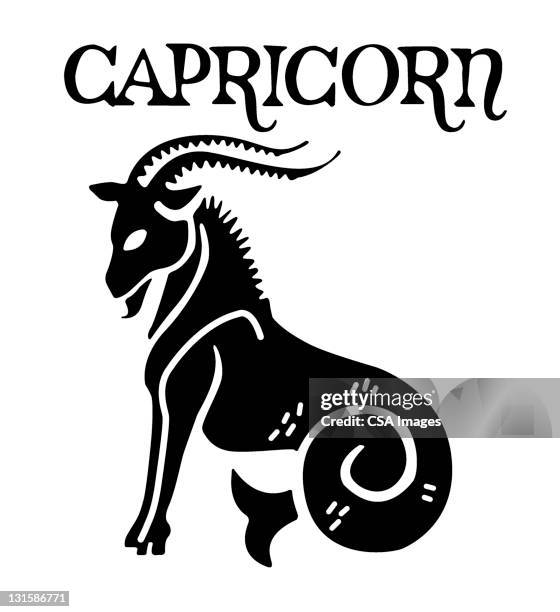 stockillustraties, clipart, cartoons en iconen met capricorn - steenbok zodiac aardeteken